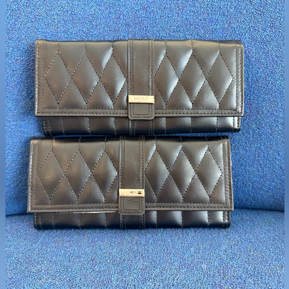 1 LEFT!_NEW!_WOLF 1834_Caroline Leather Travel Roll/ Snap Case_ 2 Available